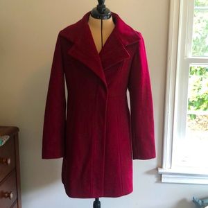 Burgundy wool coat size M